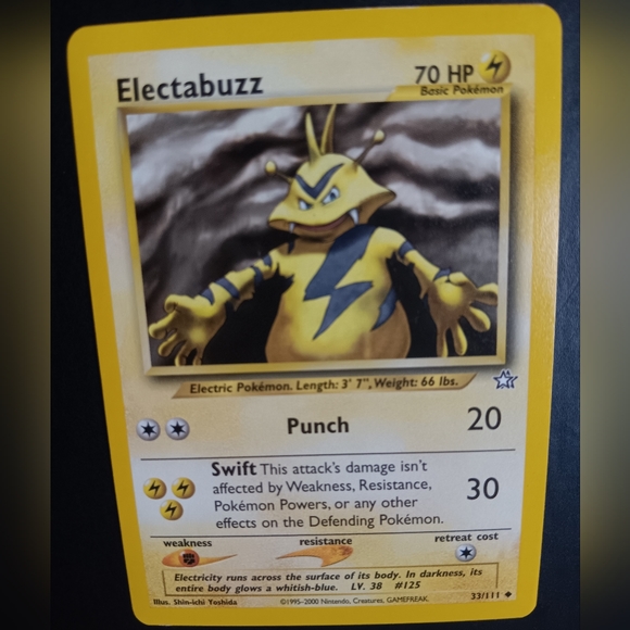 Electabuzz Pokemon Card - Neo Genesis - NO. 33/111 Uncommon Non-Holo - Picture 2 of 9